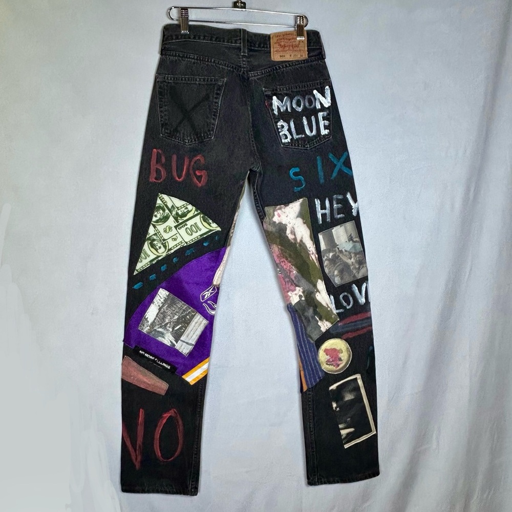 Guernika Levi’s 501 Hand-Painted Jeans Reworked Art Denim Collectible 29x34 RARE - Picture 2 of 16